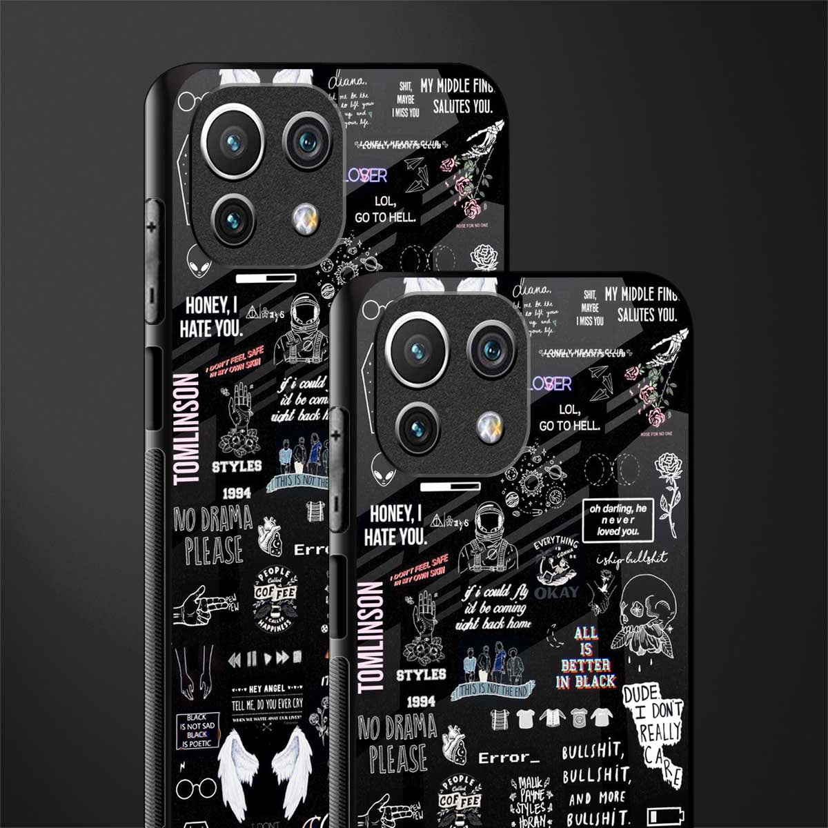 all is better in black glass case for mi 11 lite image-2