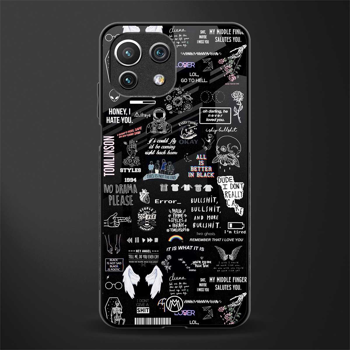 all is better in black glass case for mi 11 lite image