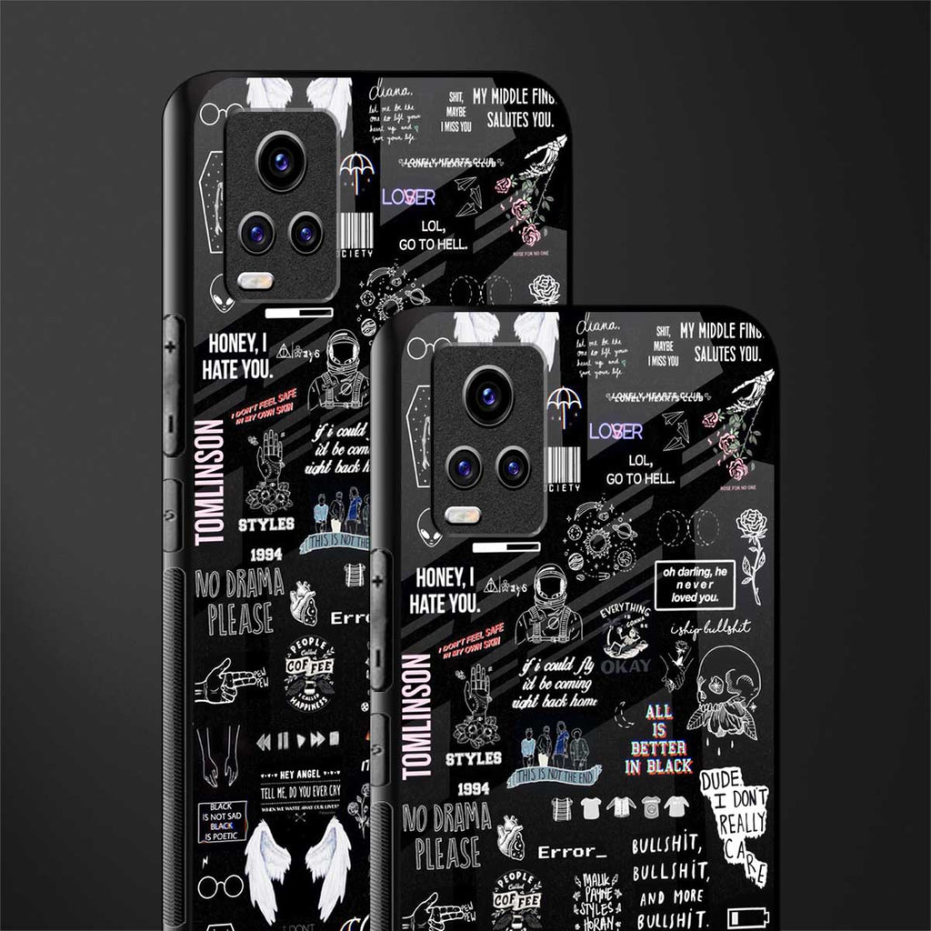 all is better in black back phone cover | glass case for vivo y73
