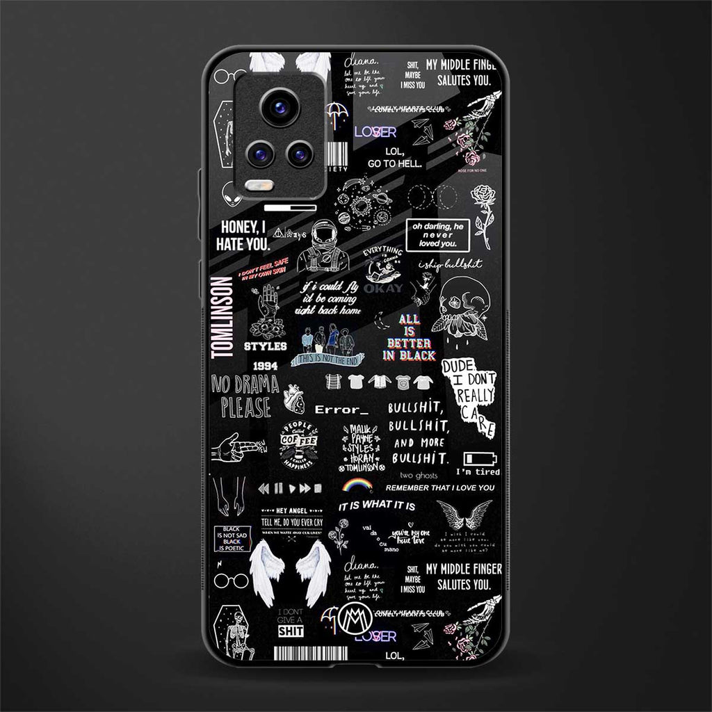 all is better in black back phone cover | glass case for vivo y73