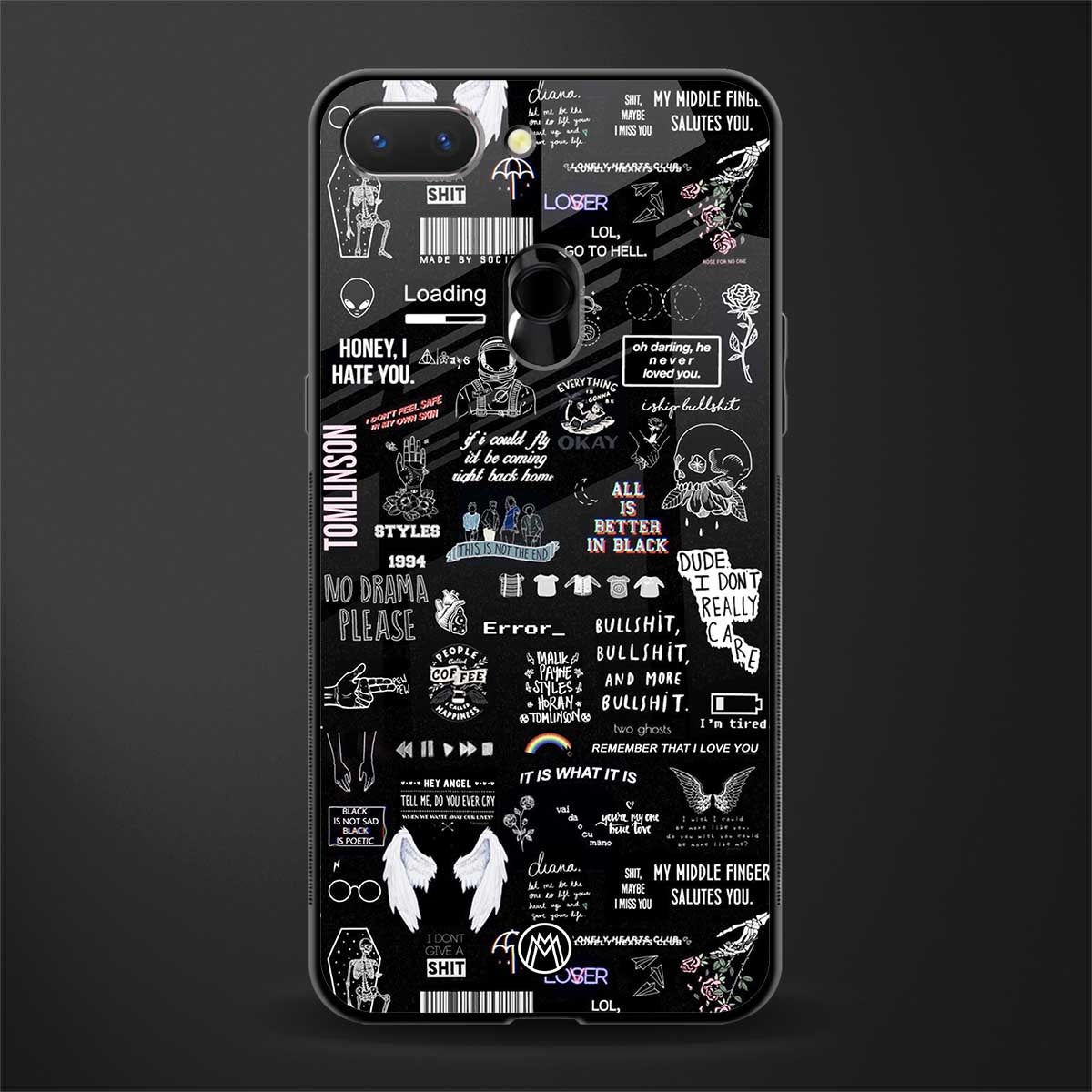 all is better in black glass case for oppo a5 image