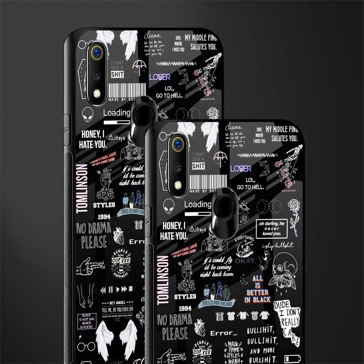 all is better in black glass case for realme 3 pro image-2