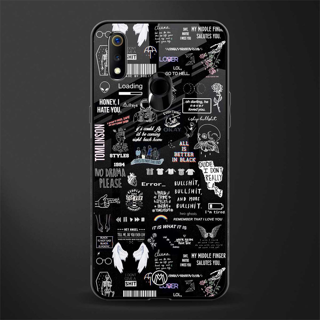 all is better in black glass case for realme 3 pro image