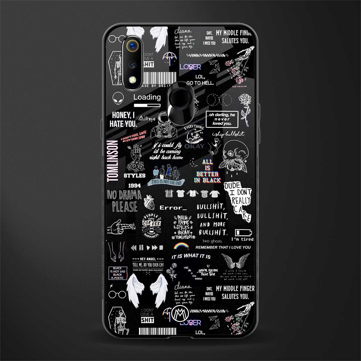 all is better in black glass case for realme 3 pro image