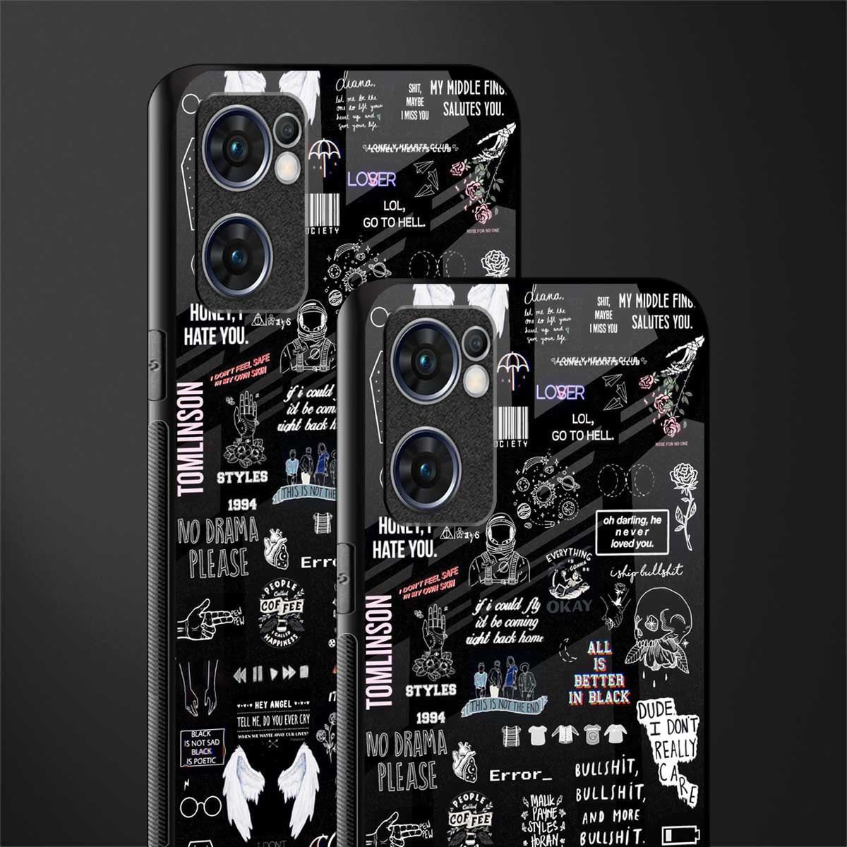 all is better in black glass case for oppo reno7 5g image-2