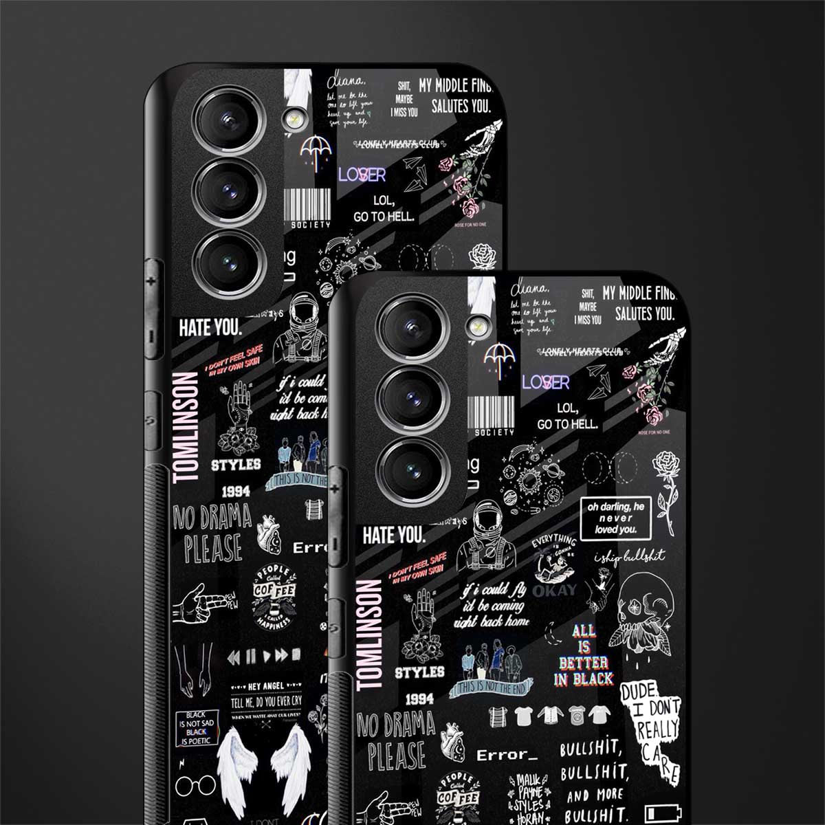 all is better in black glass case for samsung galaxy s21 image-2