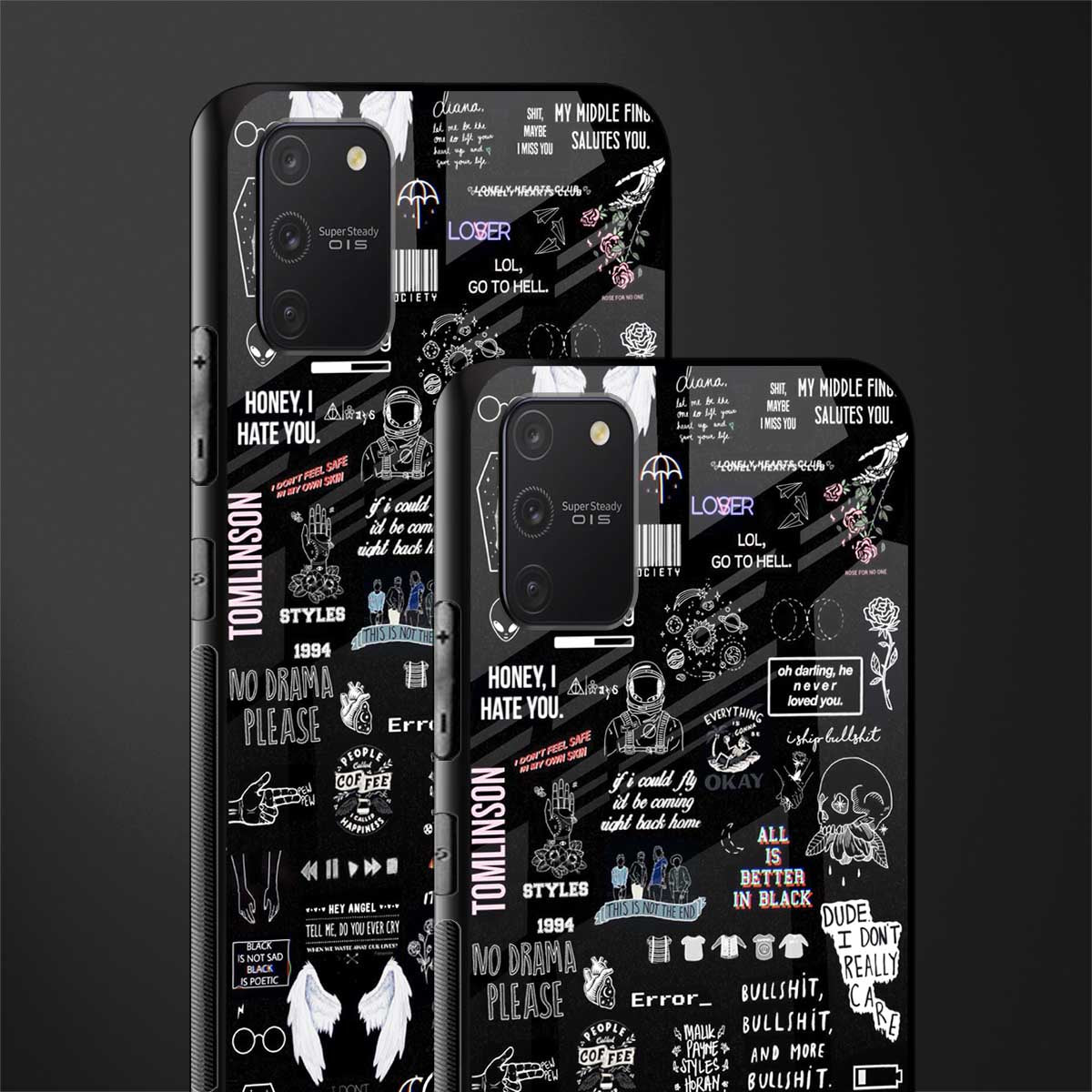 all is better in black glass case for samsung galaxy a91 image-2