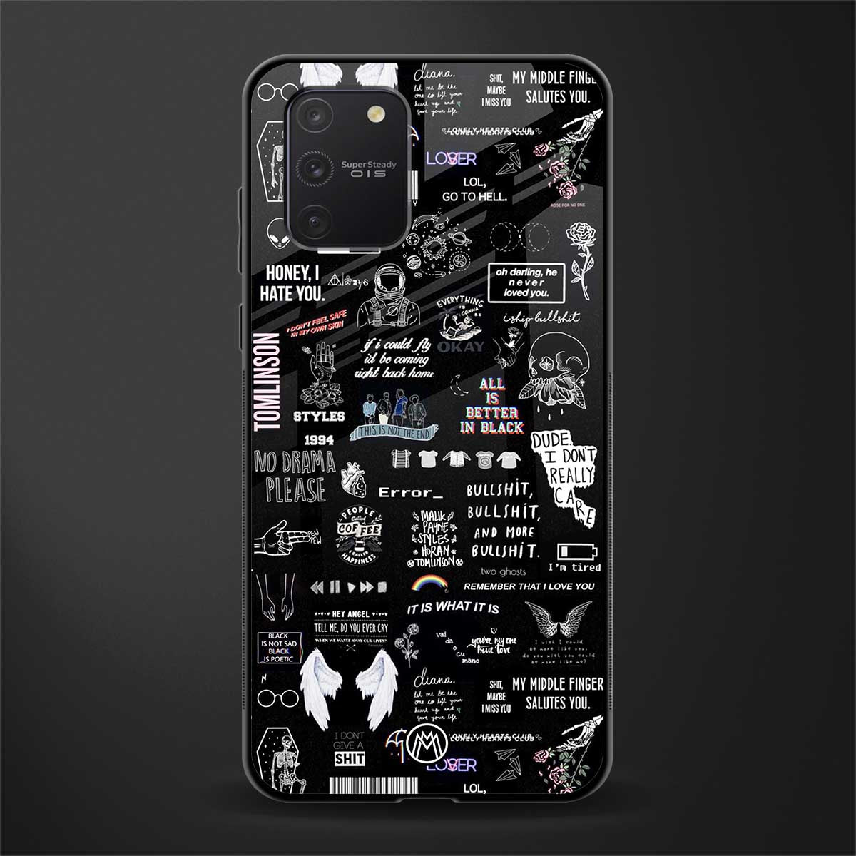 all is better in black glass case for samsung galaxy a91 image