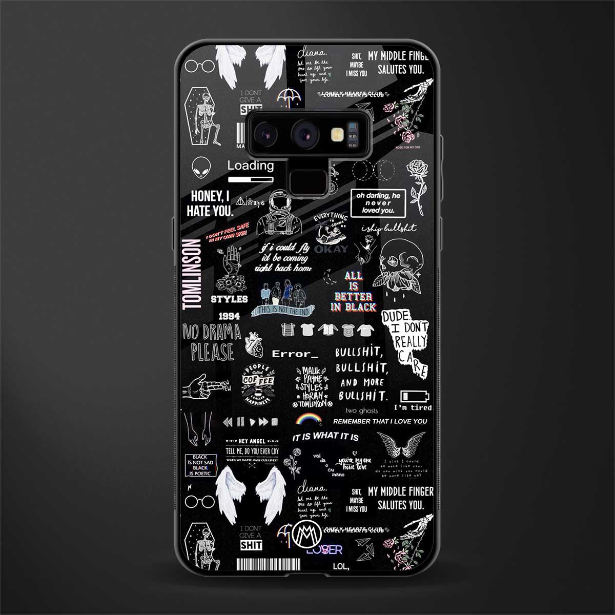all is better in black glass case for samsung galaxy note 9 image