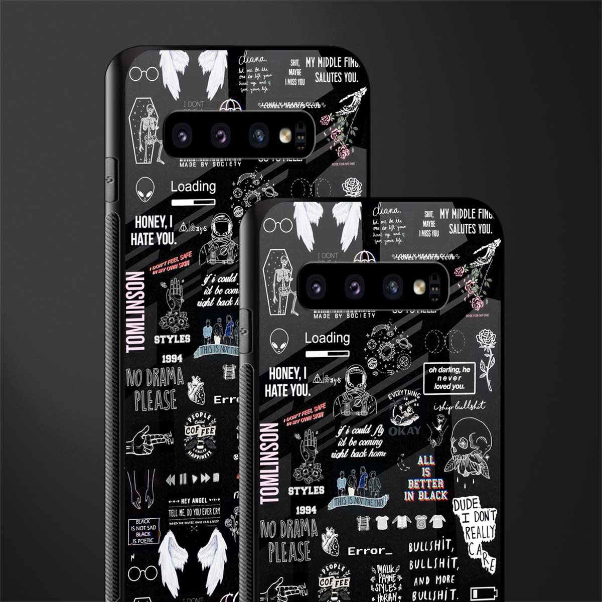 all is better in black glass case for samsung galaxy s10 plus image-2