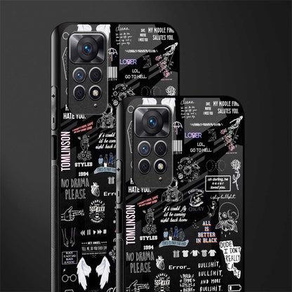 all is better in black glass case for redmi note 11 pro image-2