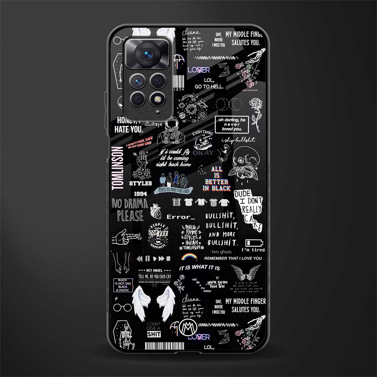 all is better in black glass case for redmi note 11 pro image
