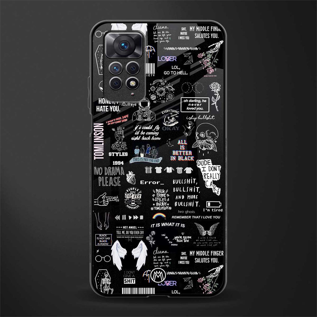 all is better in black glass case for redmi note 11 image