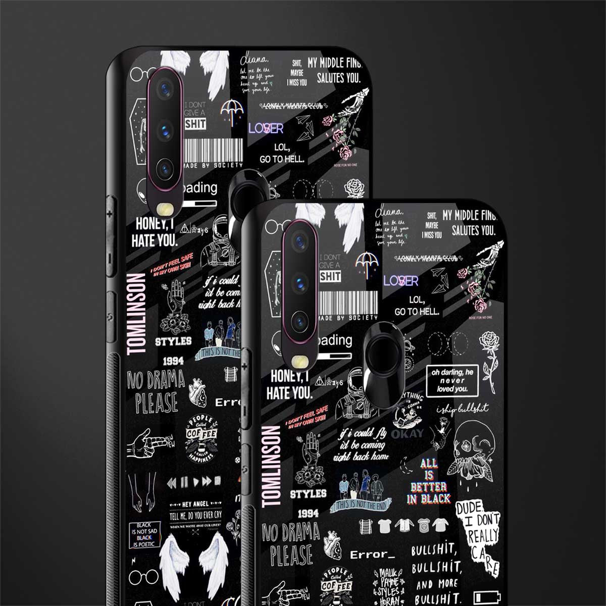 all is better in black glass case for vivo y17 image-2