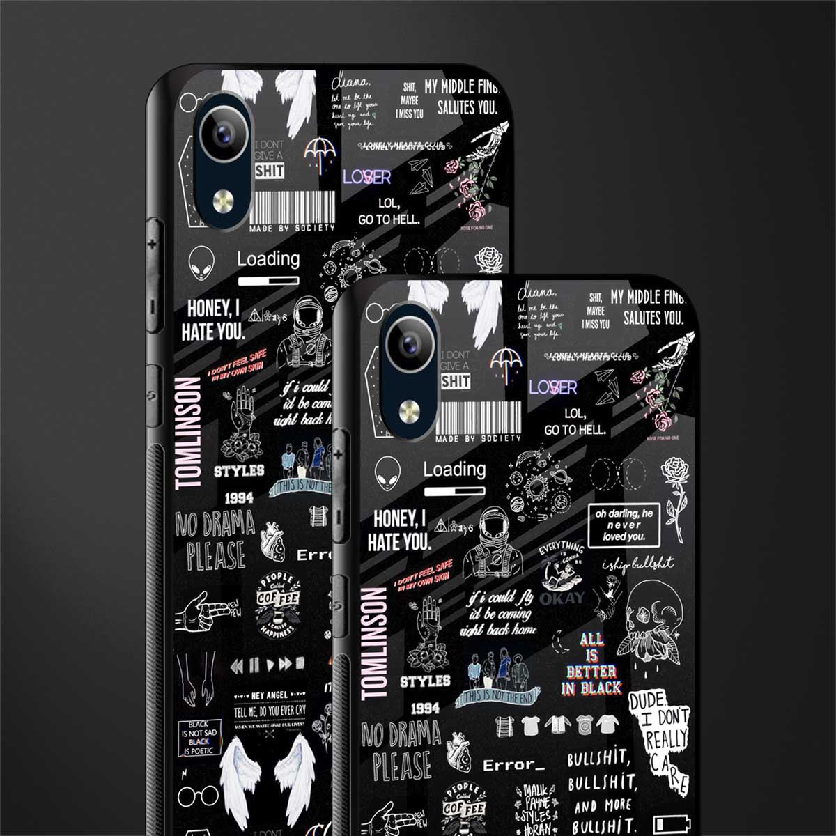 all is better in black glass case for vivo y90 image-2