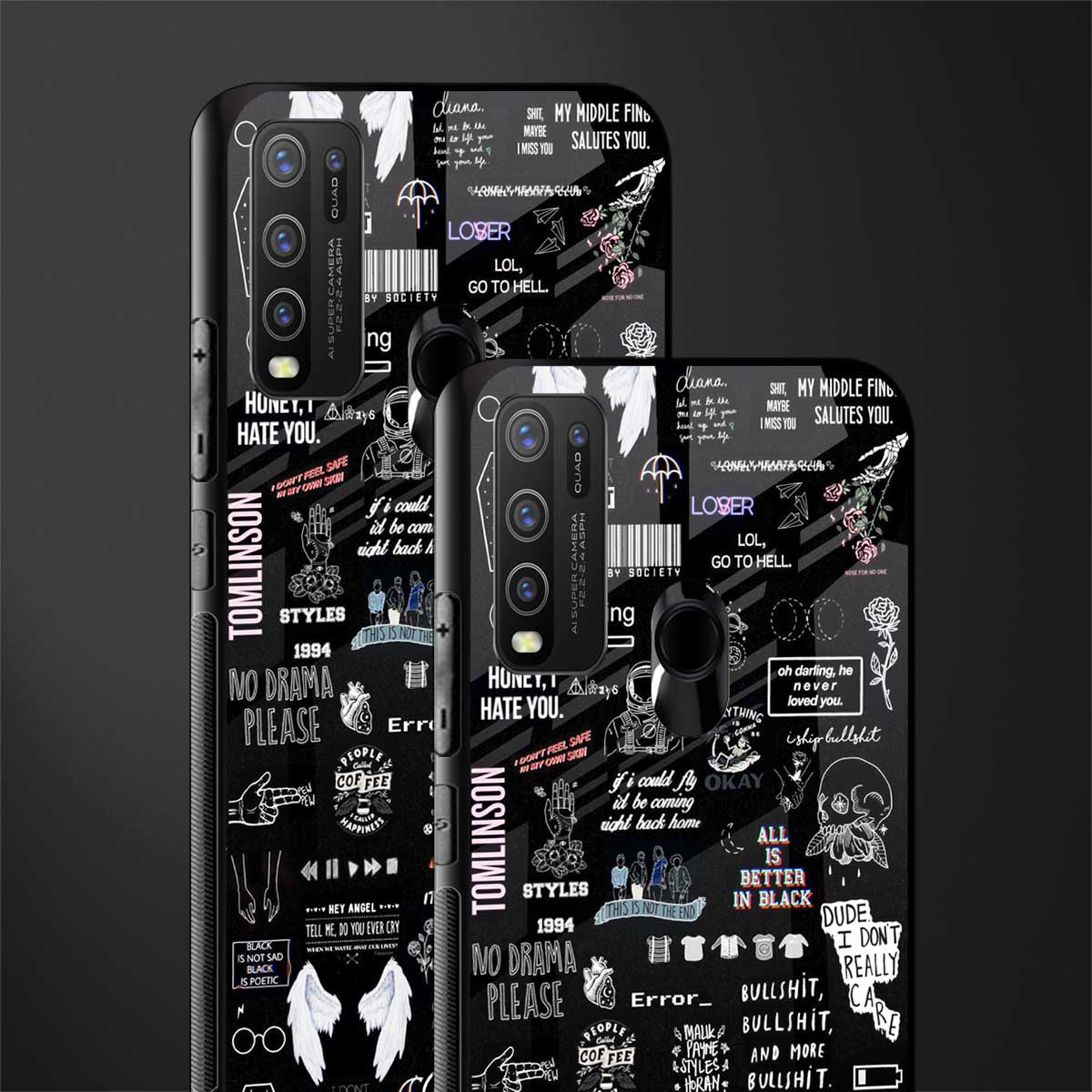 all is better in black glass case for vivo y30 image-2