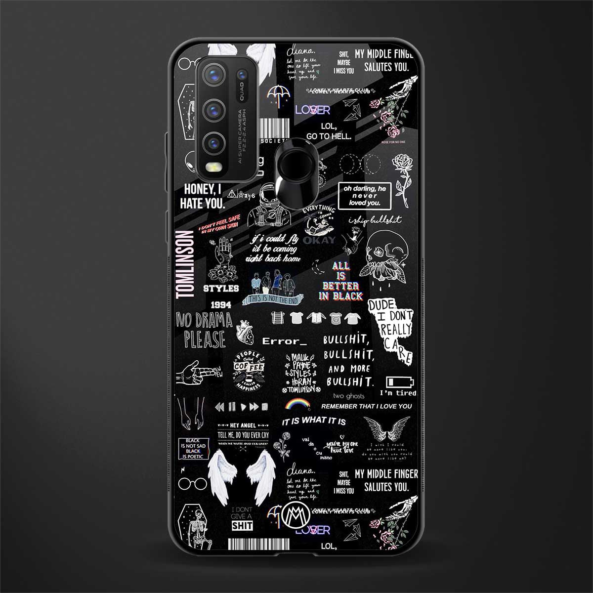 all is better in black glass case for vivo y30 image