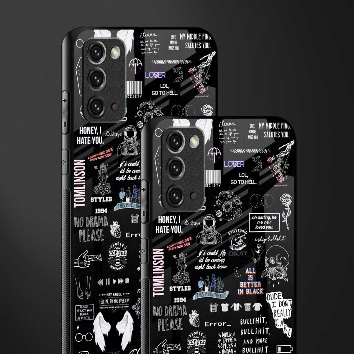 all is better in black glass case for samsung note 20 image-2