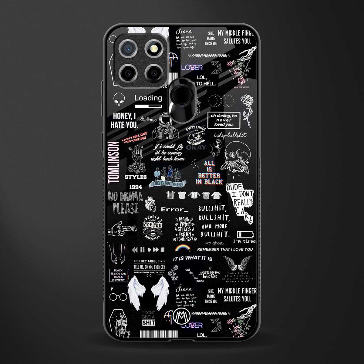 all is better in black glass case for realme narzo 30a image