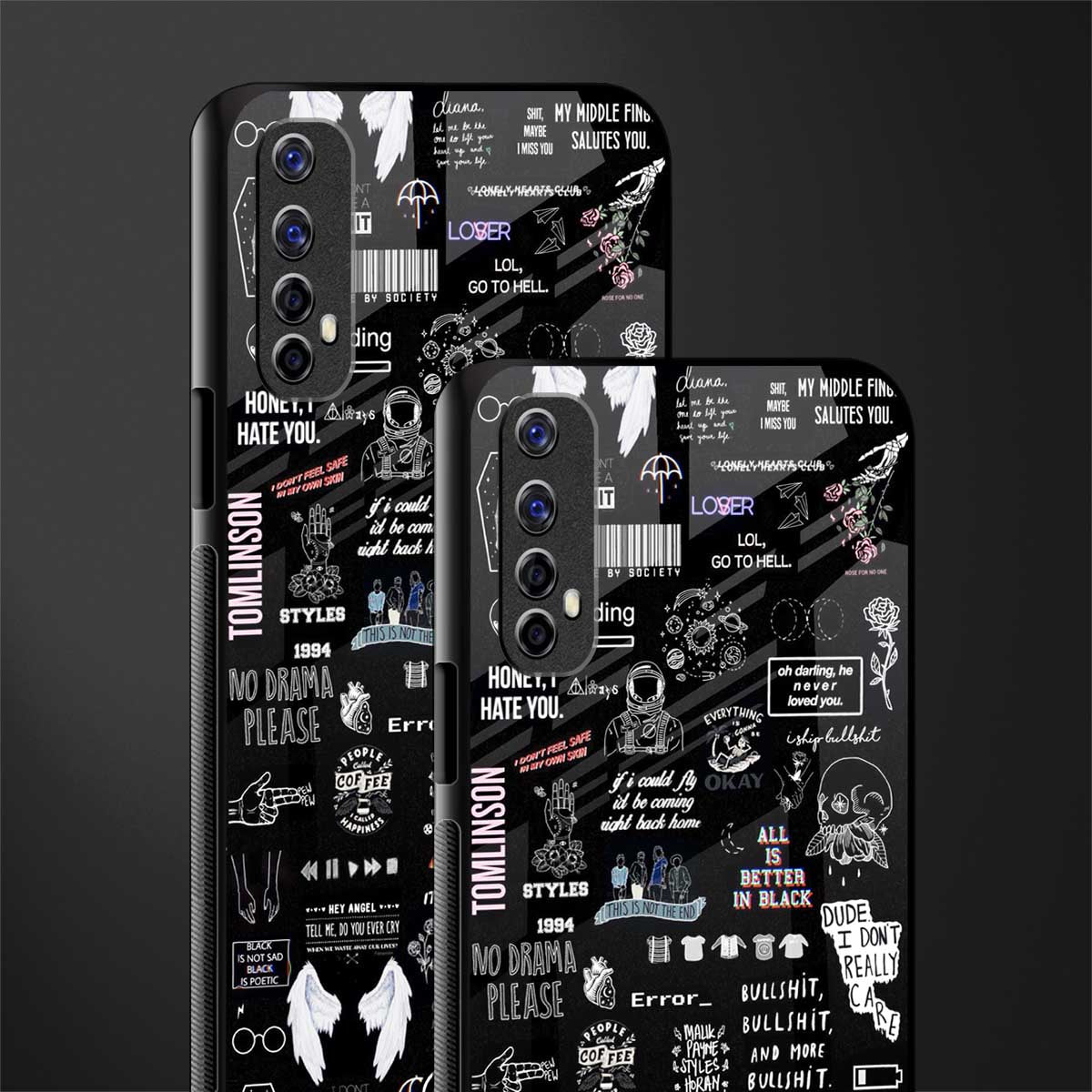all is better in black glass case for realme narzo 20 pro image-2