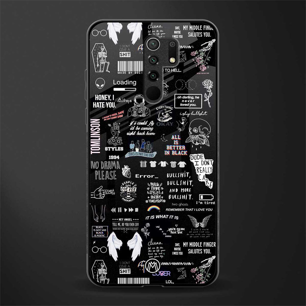 all is better in black glass case for redmi 9 prime image