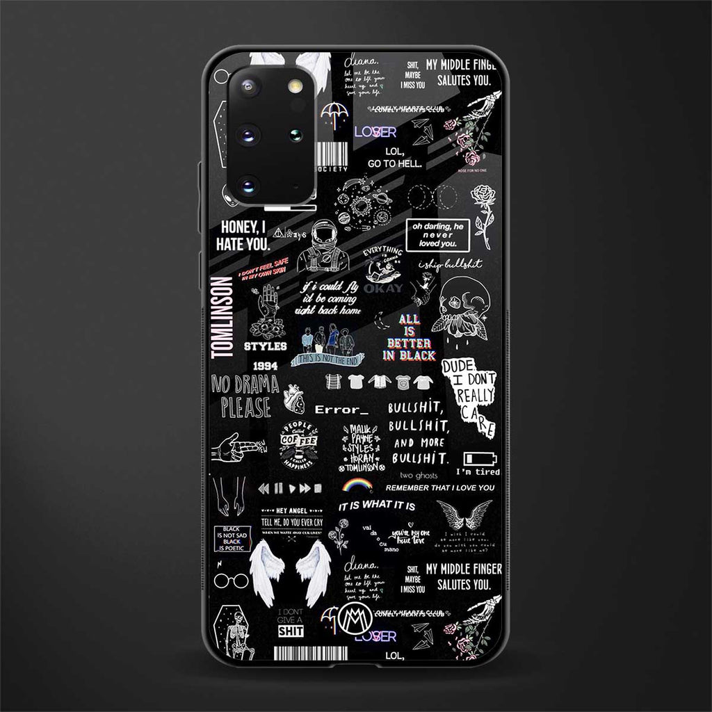 all is better in black glass case for samsung galaxy s20 plus image