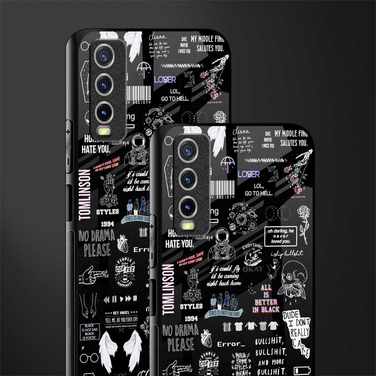 all is better in black glass case for vivo y20svivo y20avivo y20g image-2