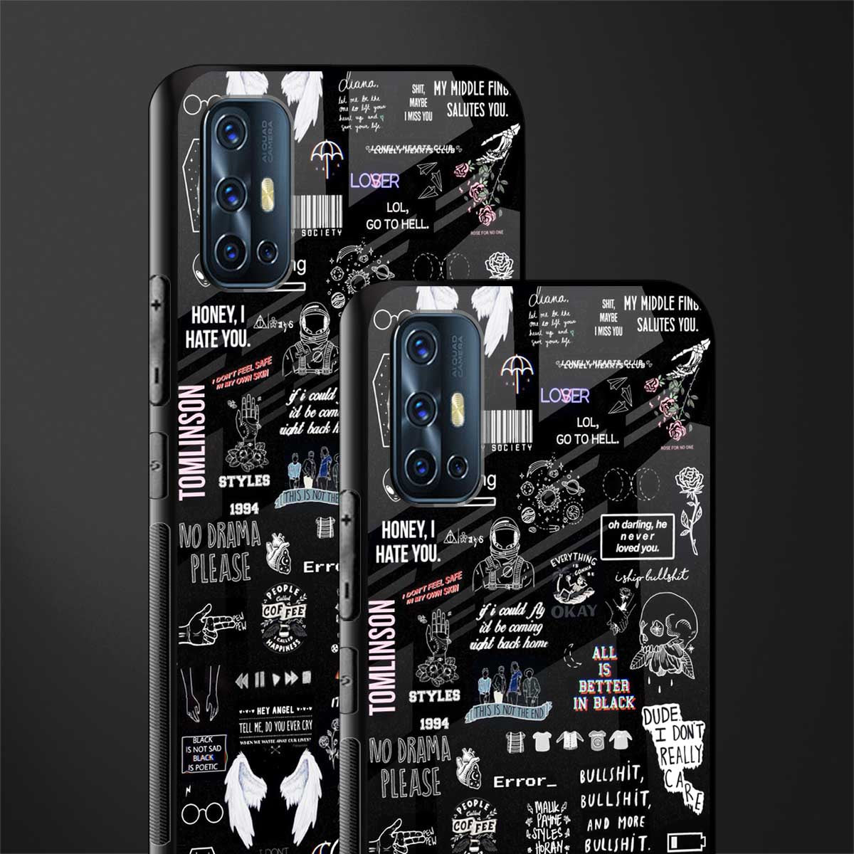 all is better in black glass case for vivo v17 image-2