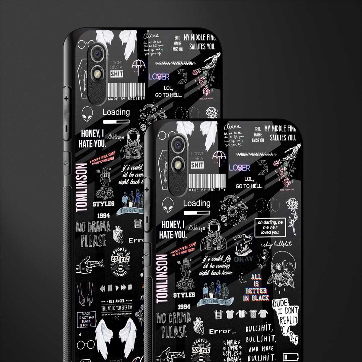 all is better in black glass case for redmi 9a image-2