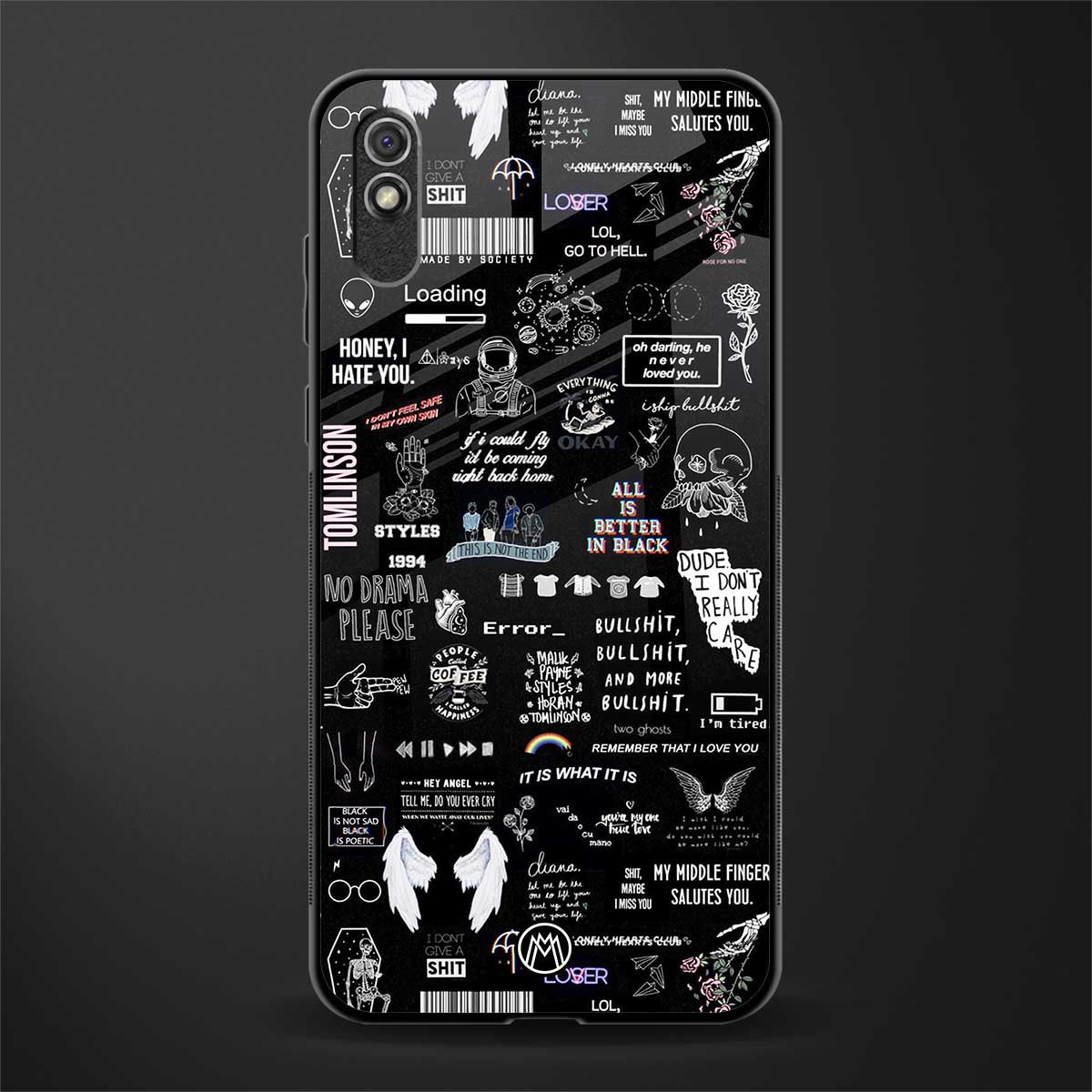 all is better in black glass case for redmi 9a image