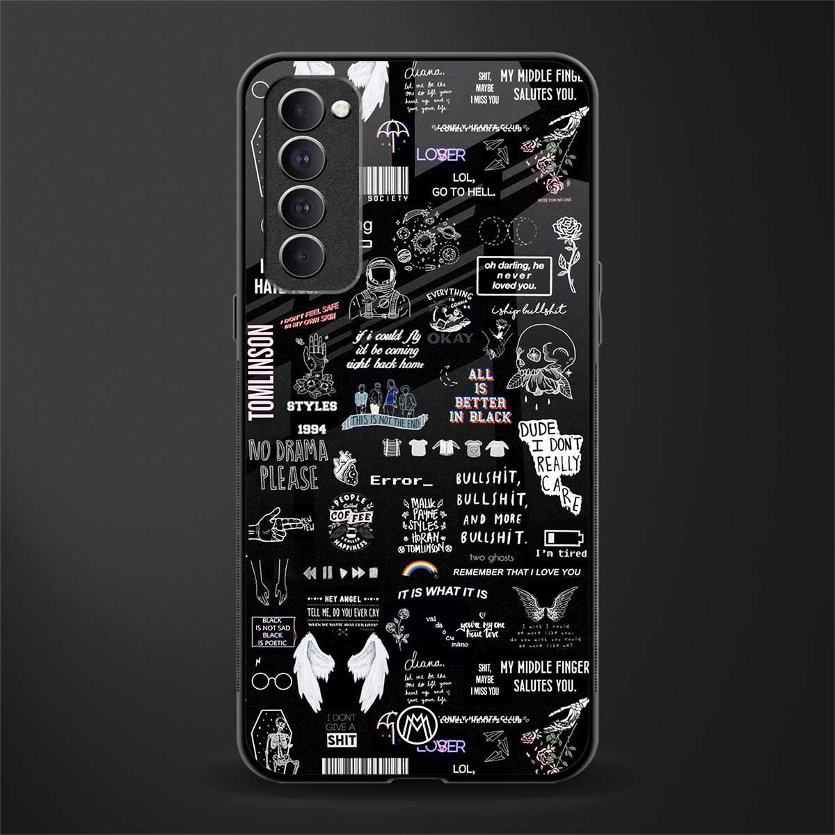 all is better in black glass case for oppo reno 4 pro image