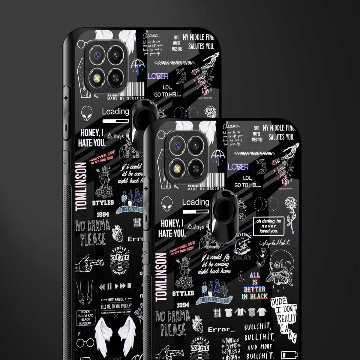 all is better in black glass case for redmi 9c image-2
