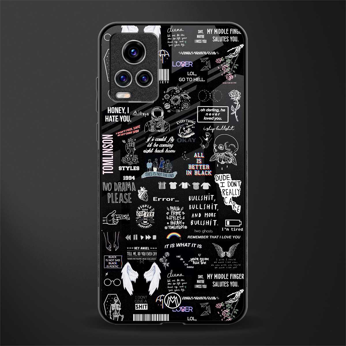 all is better in black glass case for vivo v20 pro image