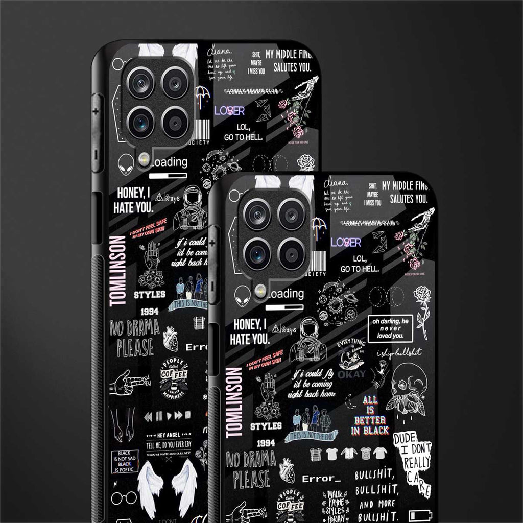all is better in black glass case for samsung galaxy a12 image-2