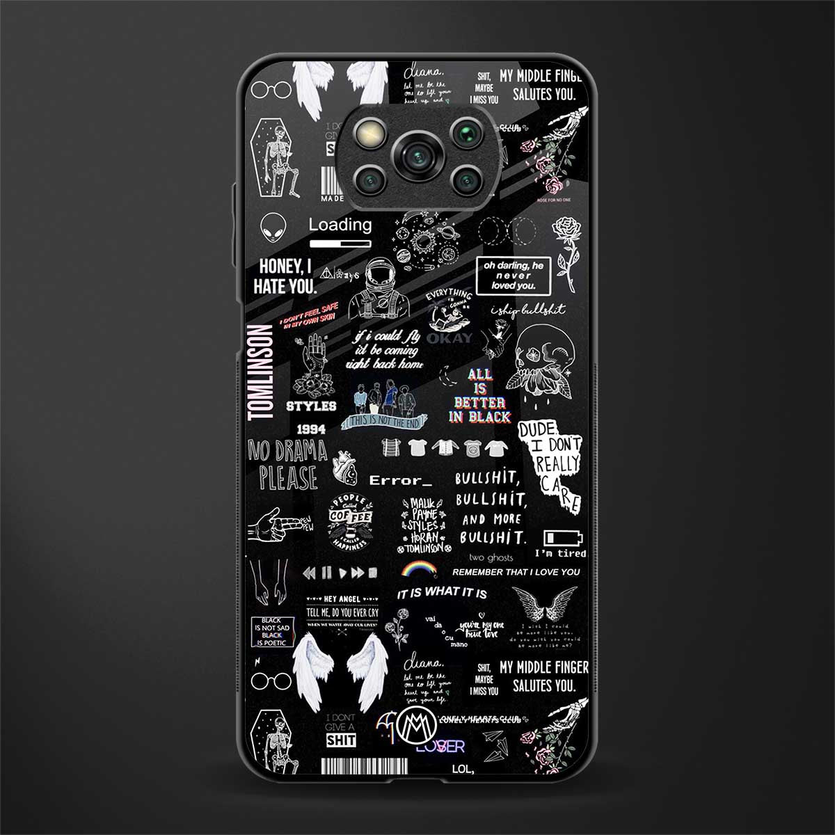 all is better in black glass case for poco x3 pro image