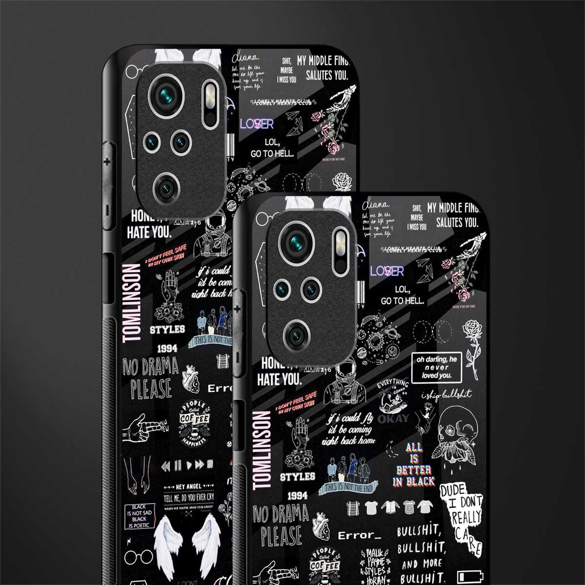 all is better in black glass case for redmi note 10s image-2