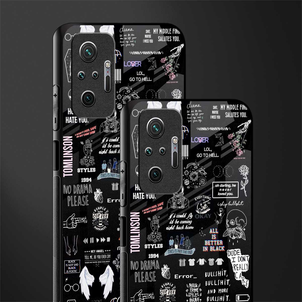 all is better in black glass case for redmi note 10 pro image-2