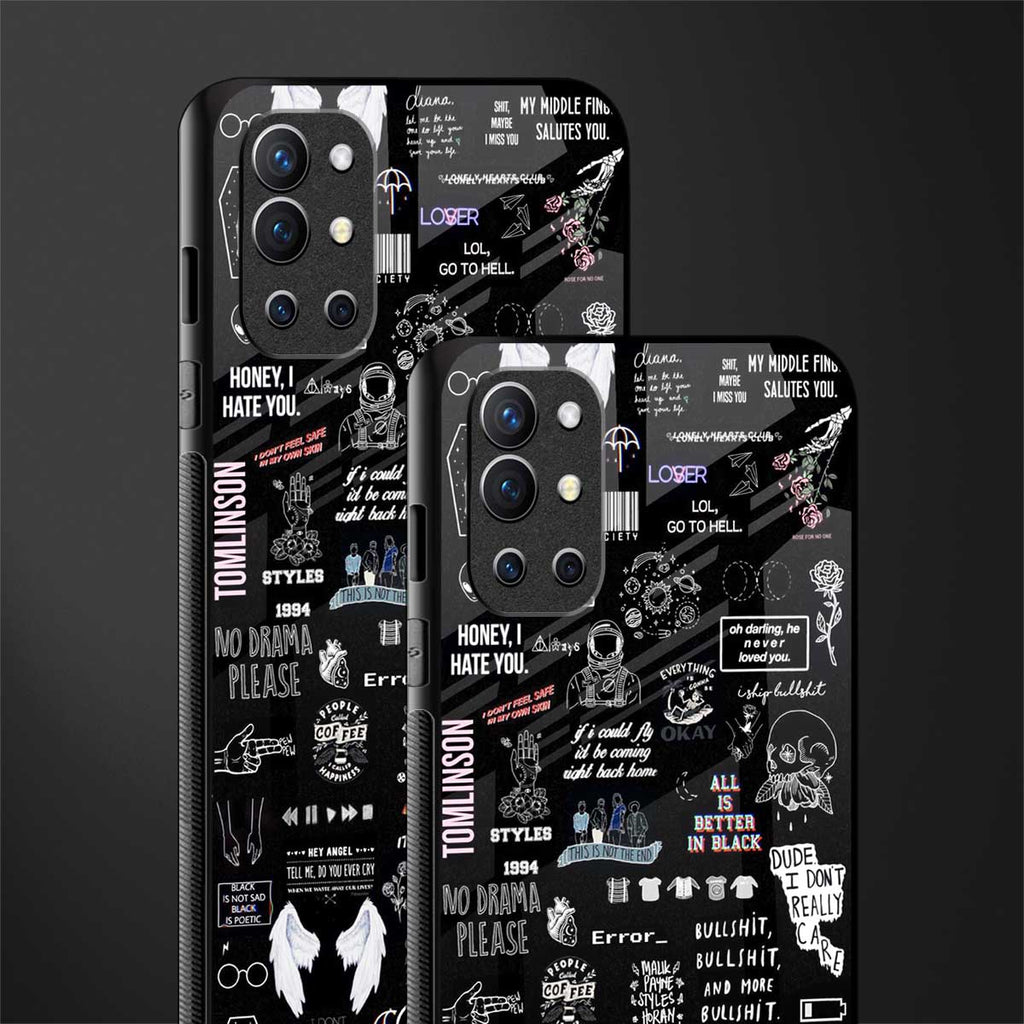 all is better in black glass case for oneplus 9r image-2