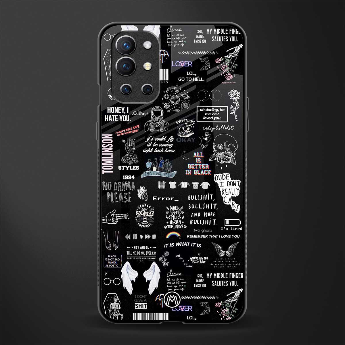 all is better in black glass case for oneplus 9r image