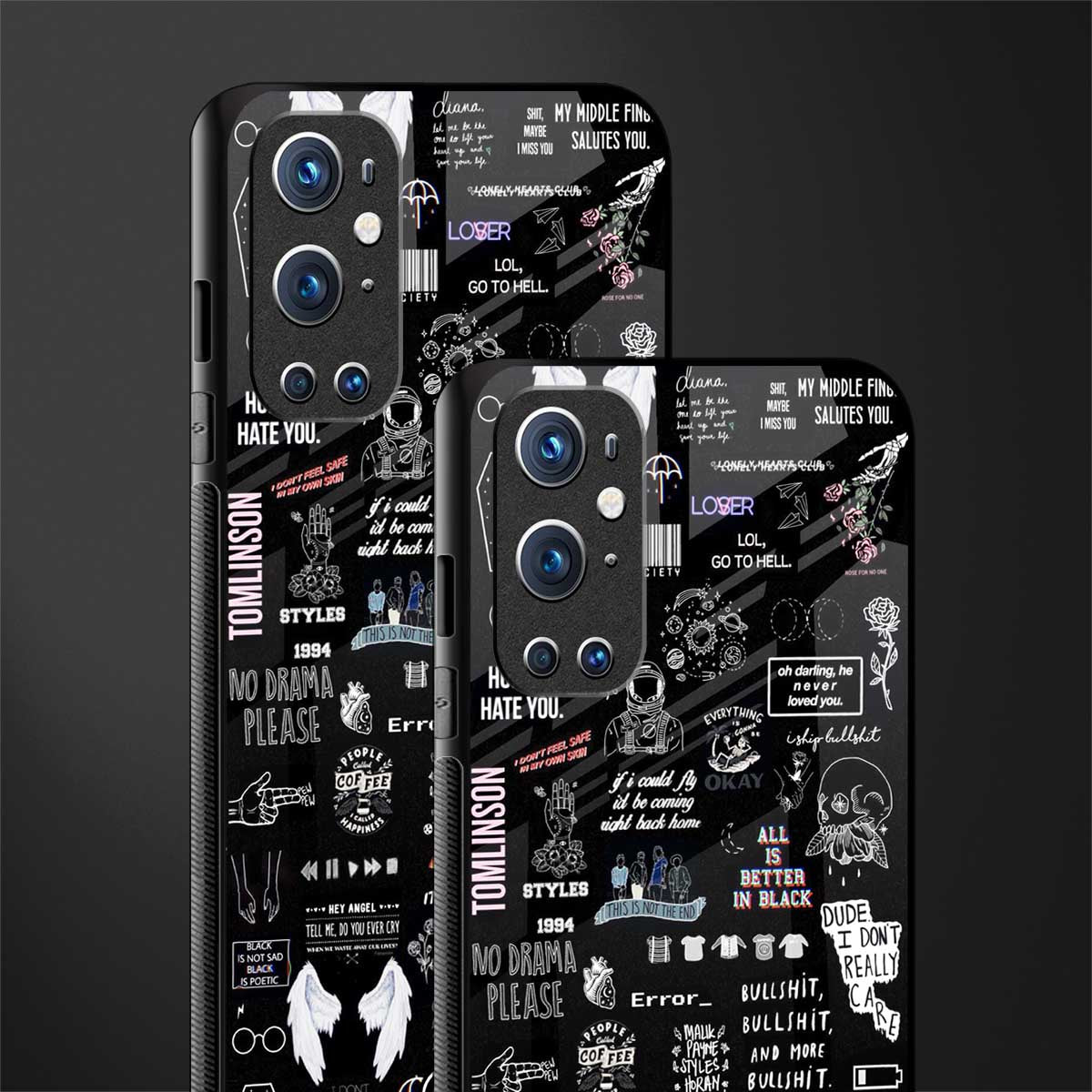 all is better in black glass case for oneplus 9 pro image-2