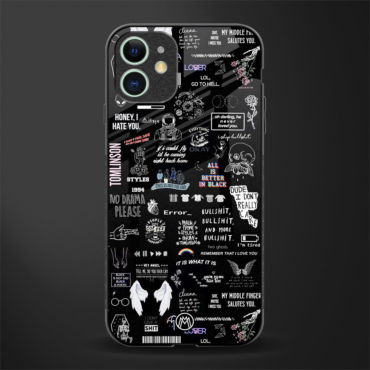 all is better in black glass case for iphone 12 image
