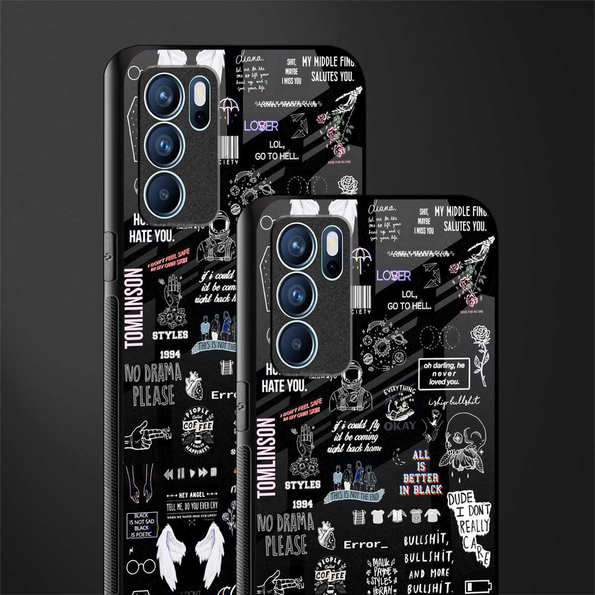 all is better in black glass case for oppo reno6 5g image-2