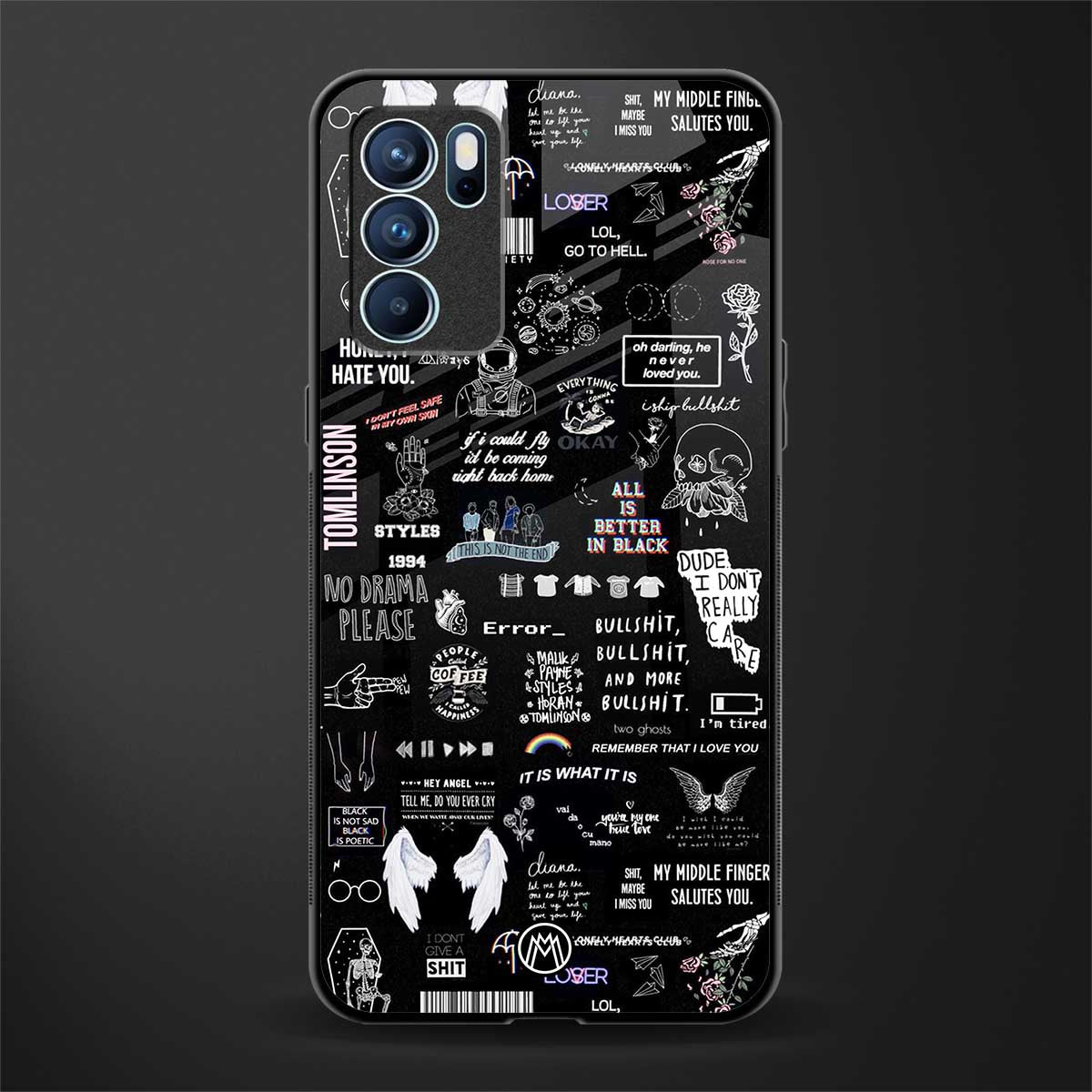 all is better in black glass case for oppo reno6 pro 5g image
