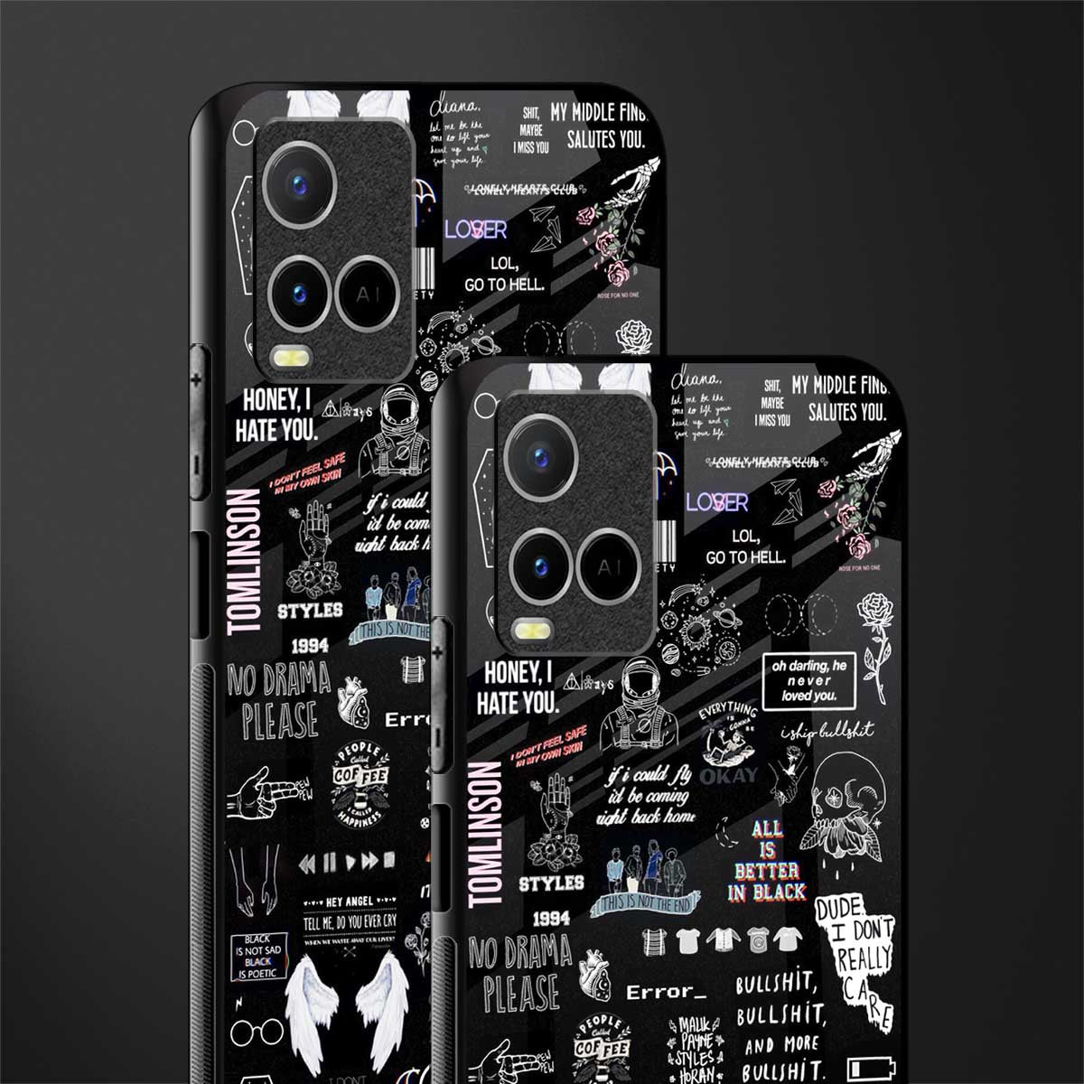 all is better in black glass case for vivo y21s image-2