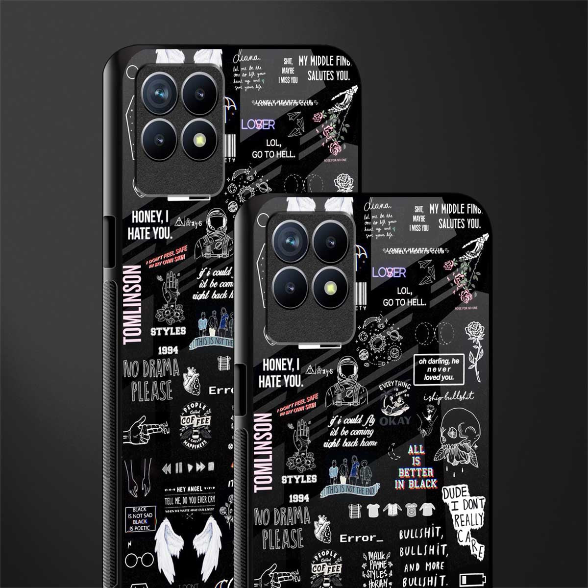 all is better in black glass case for realme 8i image-2