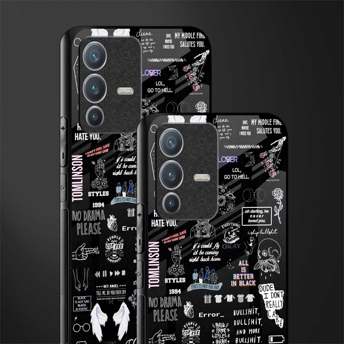 all is better in black glass case for vivo v23 pro 5g image-2