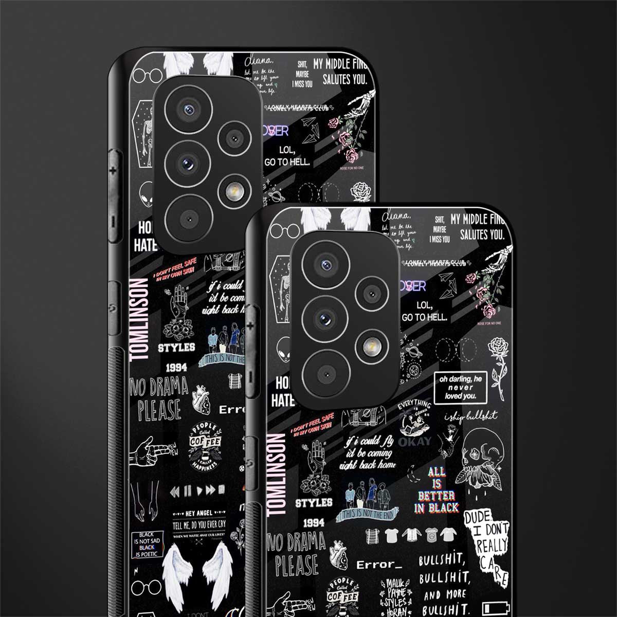 all is better in black back phone cover | glass case for samsung galaxy a73 5g