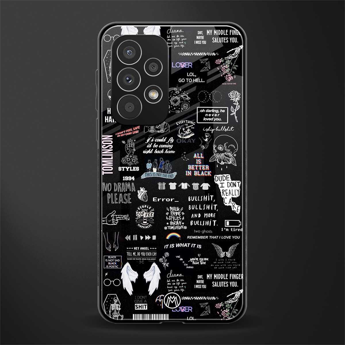 all is better in black back phone cover | glass case for samsung galaxy a73 5g