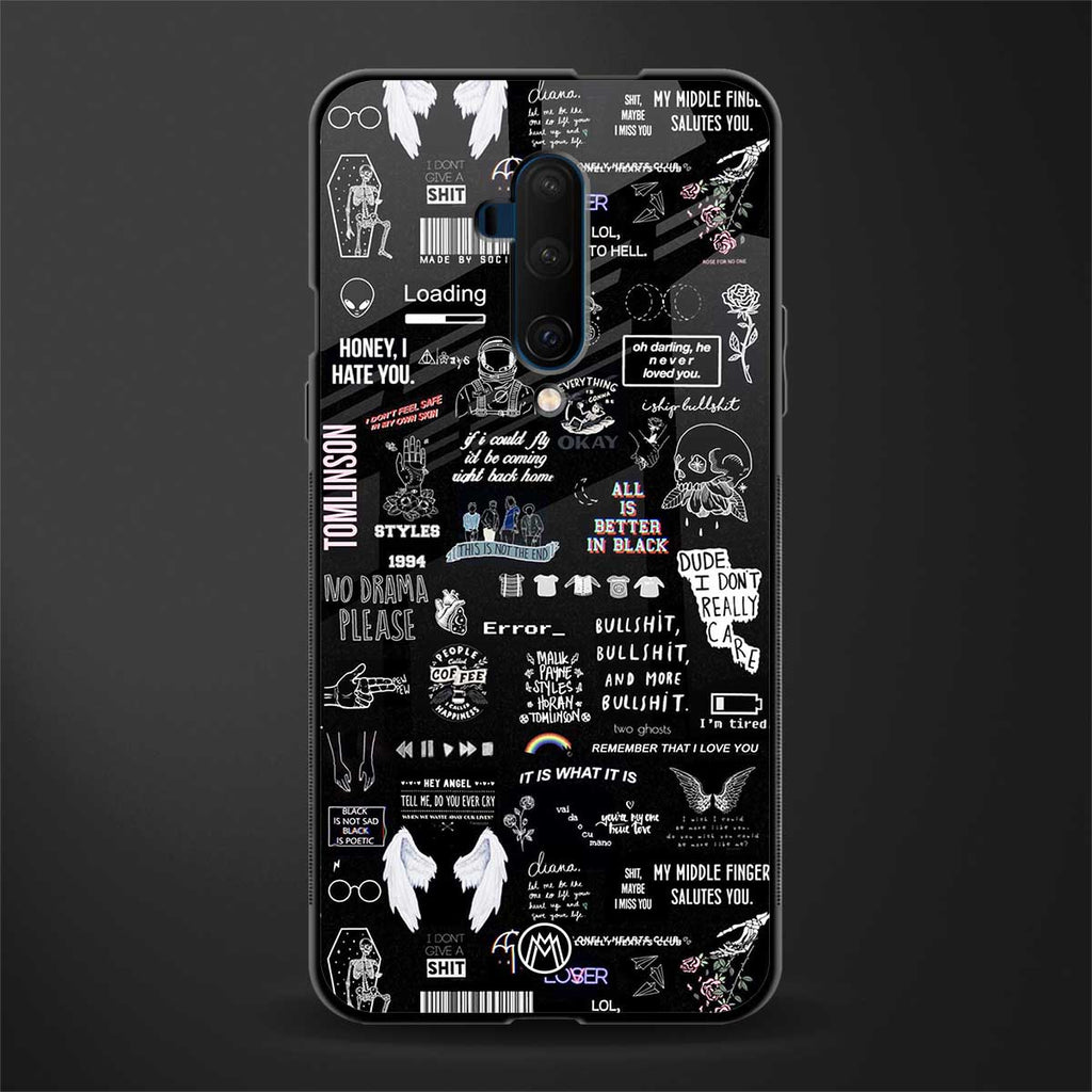all is better in black glass case for oneplus 7t pro image