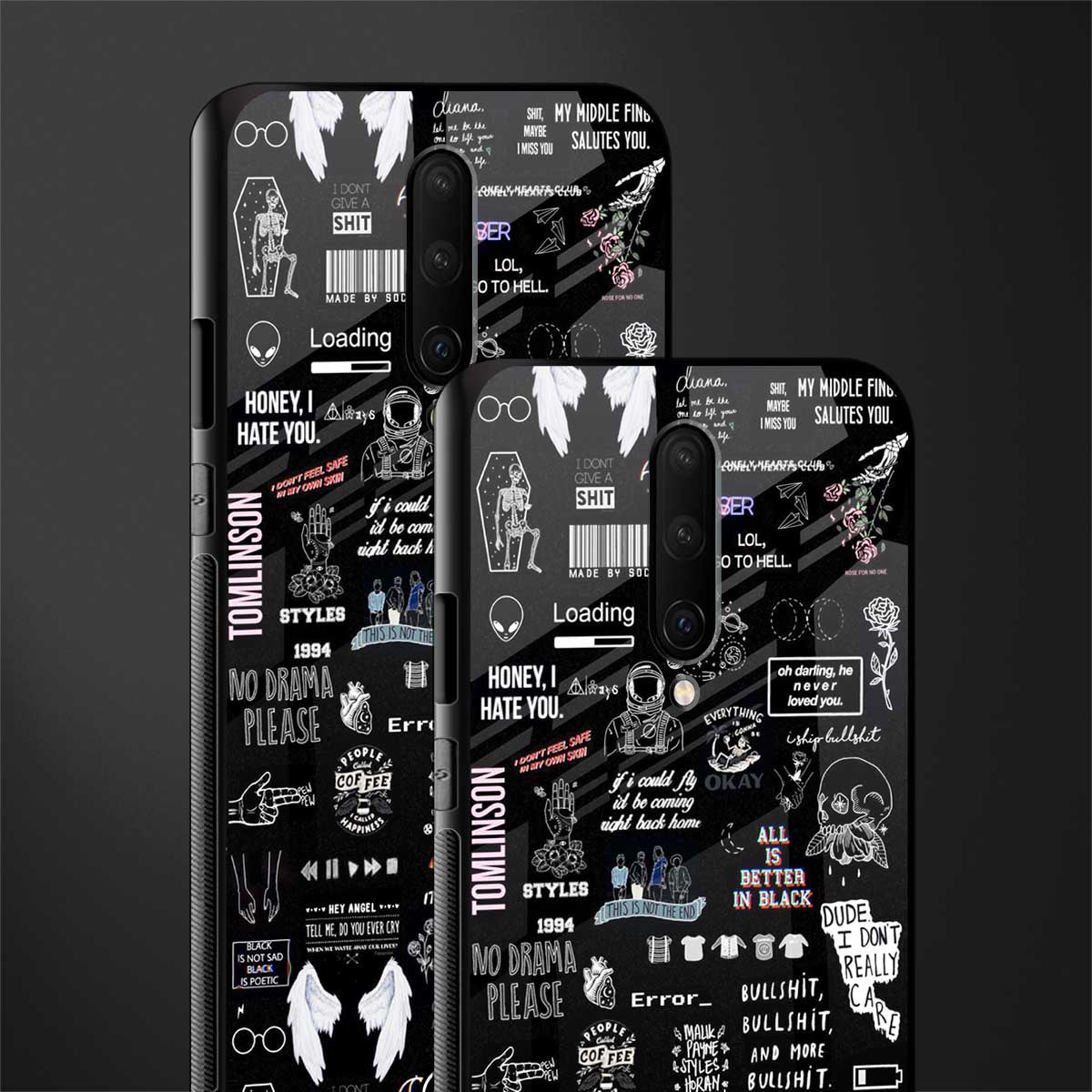all is better in black glass case for oneplus 7 pro image-2